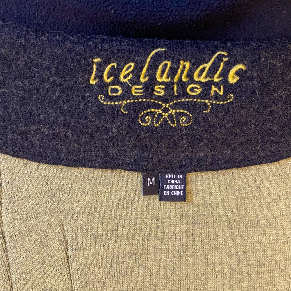 Grey And Green Icelandic Design Sweater - image 3